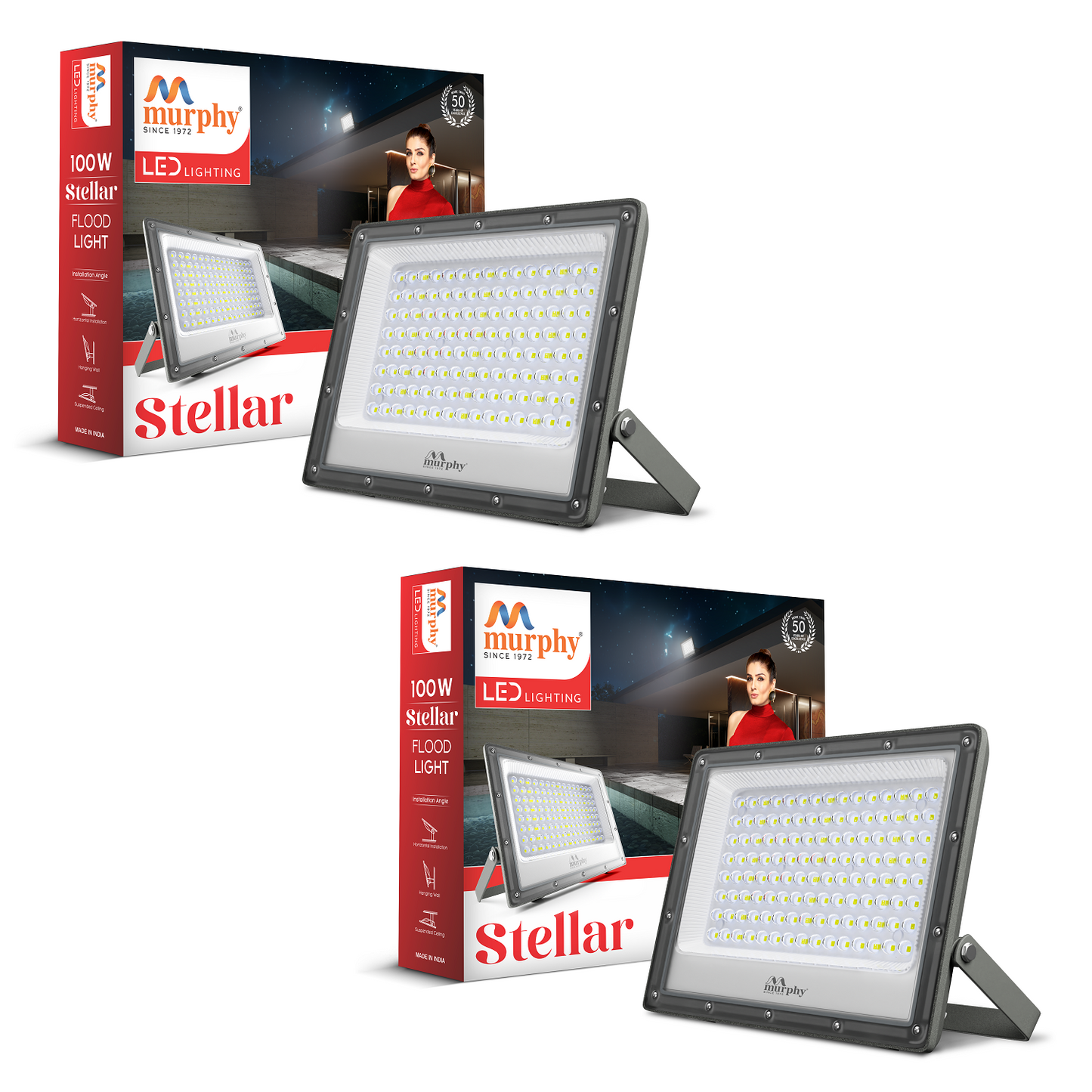 Murphy Steller LED 100W LED Flood Light, IP65 Rated Outdoor Light (Cool White, BIS Approved)