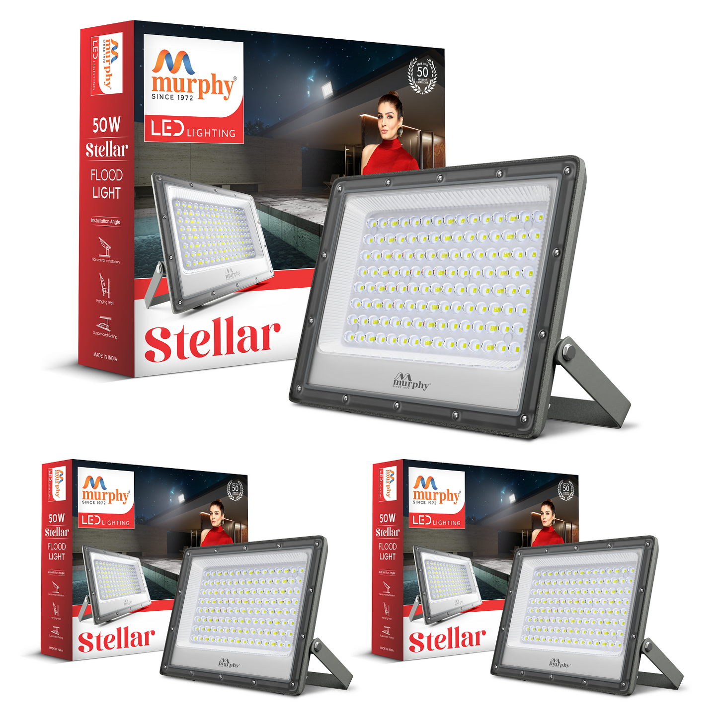 Murphy Steller LED 50W LED Flood Light, IP65 Rated Outdoor Light (Cool White, BIS Approved)