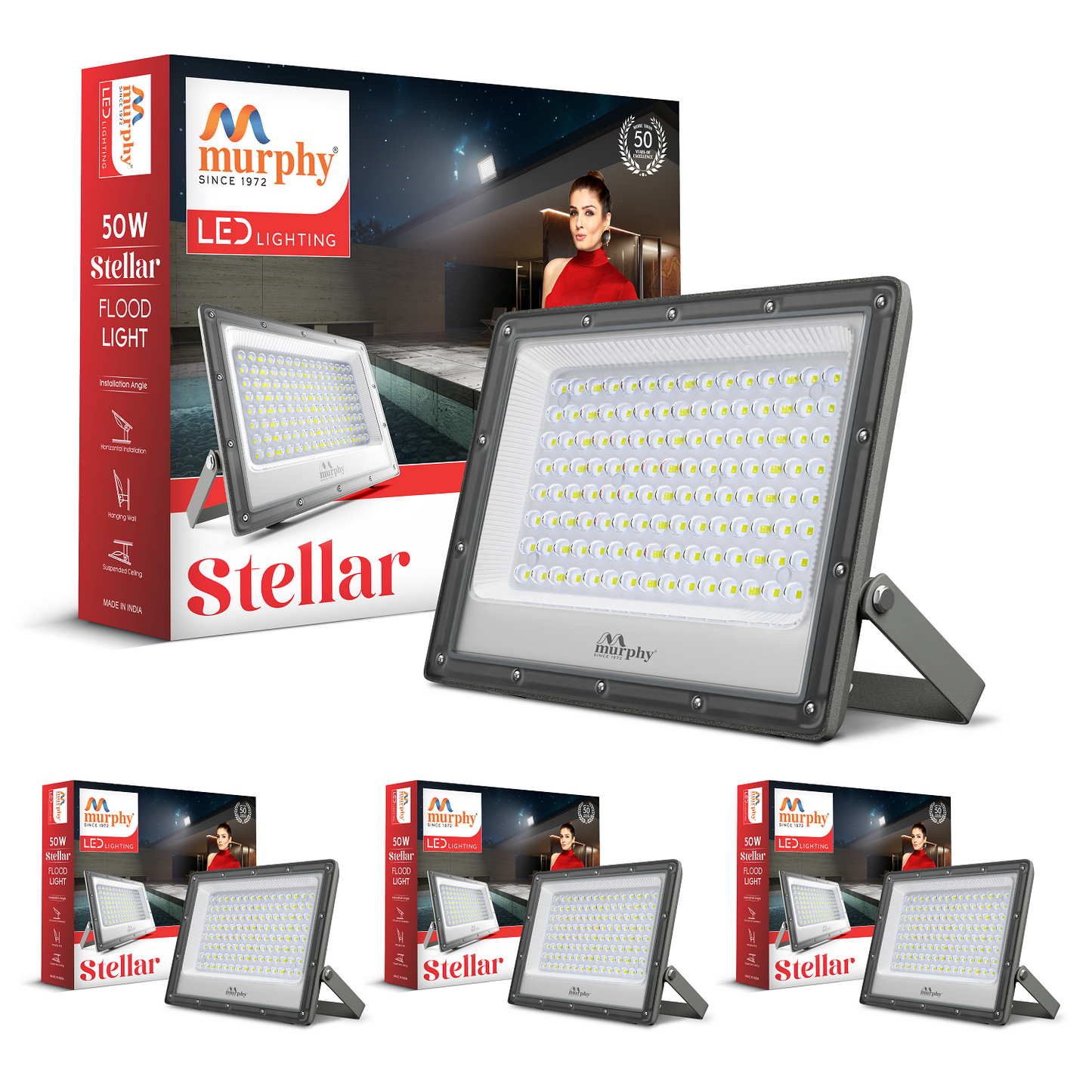 Murphy Steller LED 50W LED Flood Light, IP65 Rated Outdoor Light (Cool White, BIS Approved)
