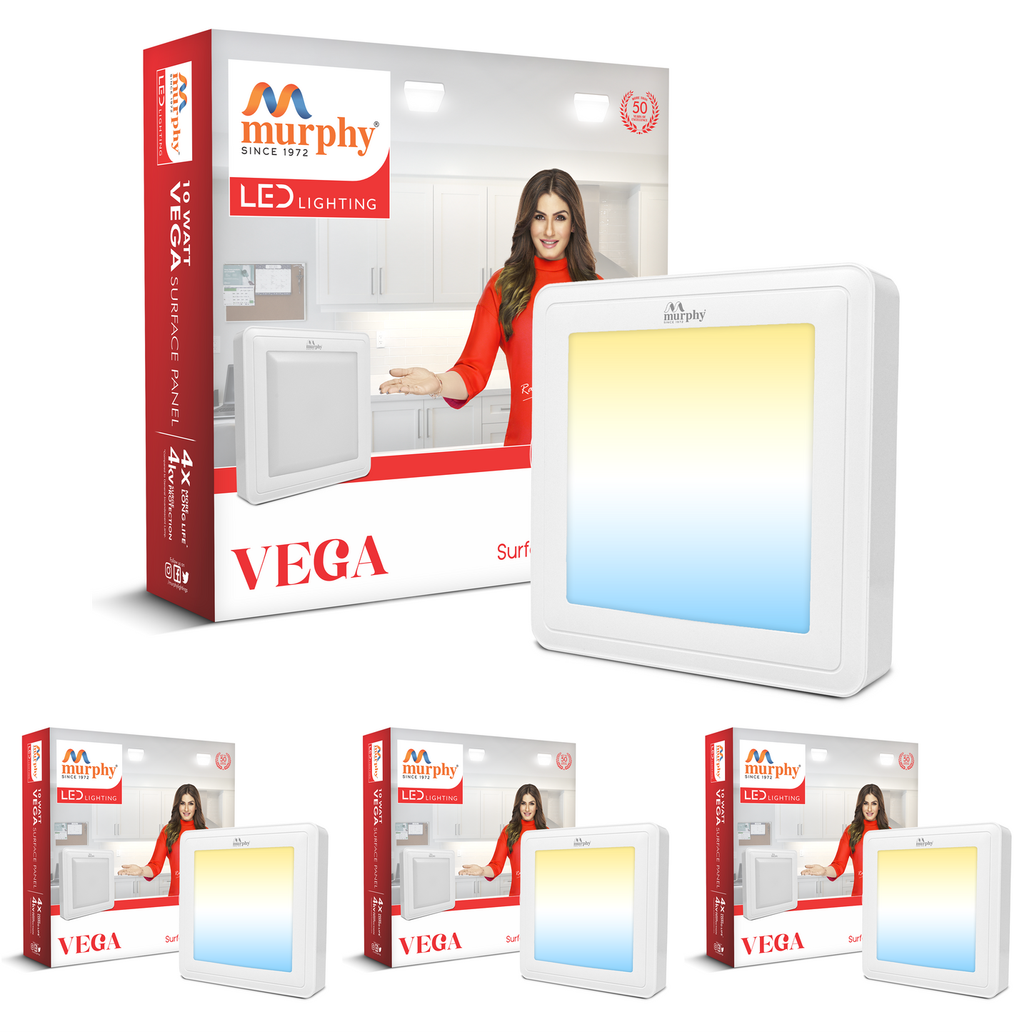 Murphy 10W Vega Color Changing Square Surface Panel Light