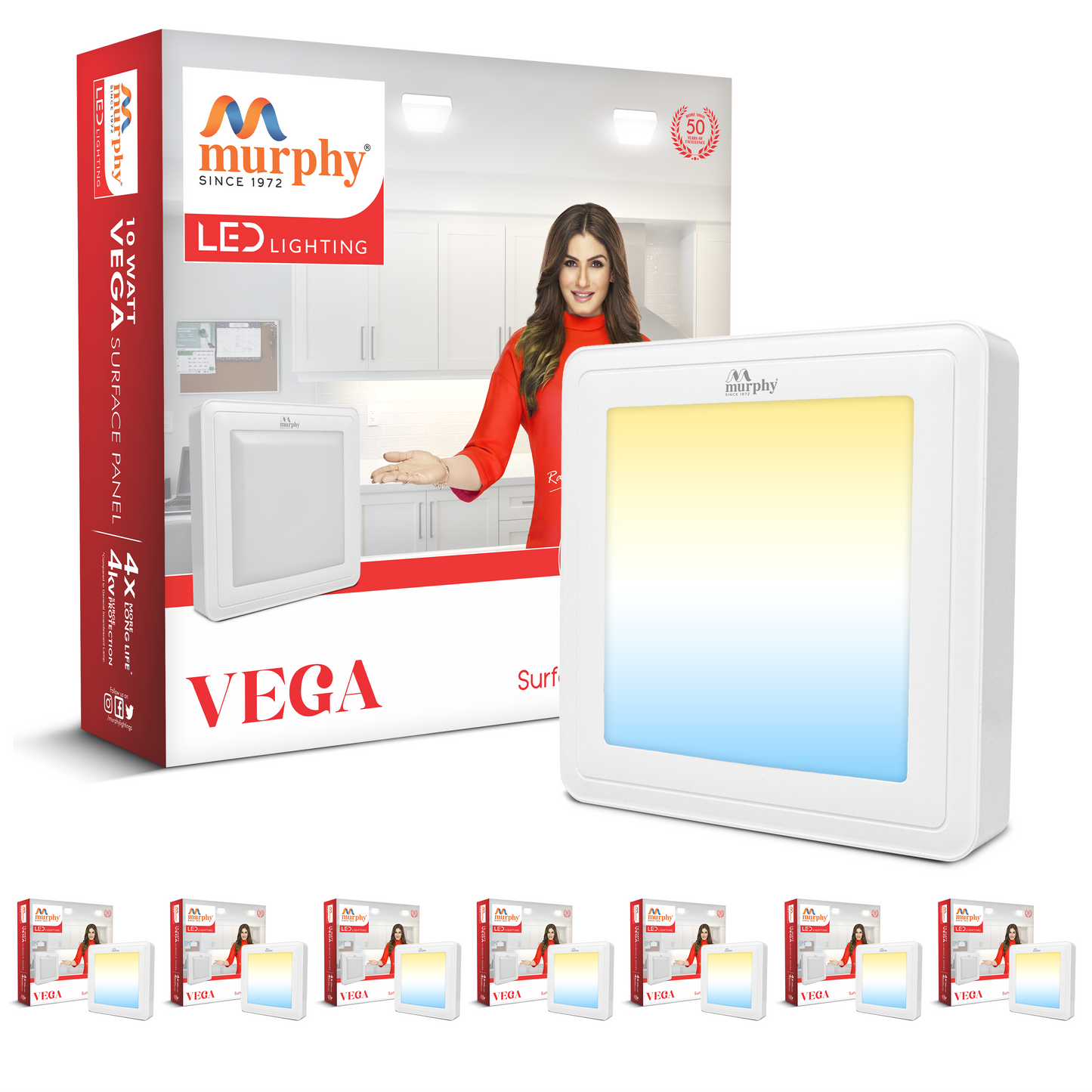 Murphy 10W Vega Color Changing Square Surface Panel Light