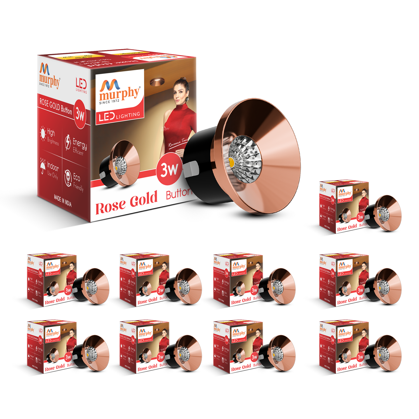 Murphy 3W Rose Gold Button Spot Light