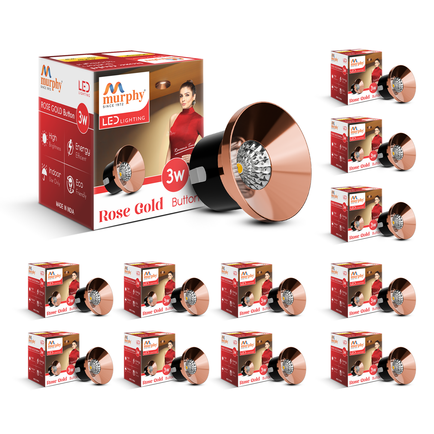 Murphy 3W Rose Gold Button Spot Light