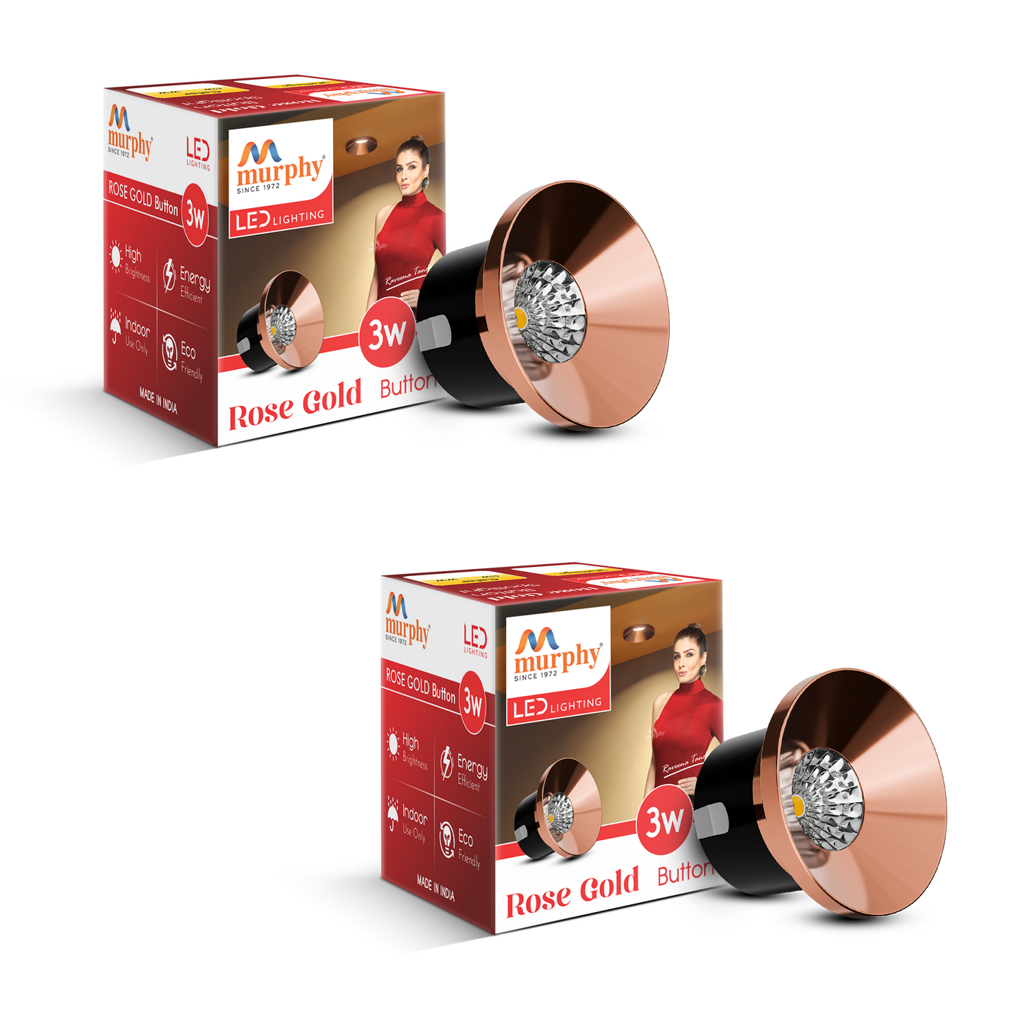Murphy 3W Rose Gold Button Spot Light