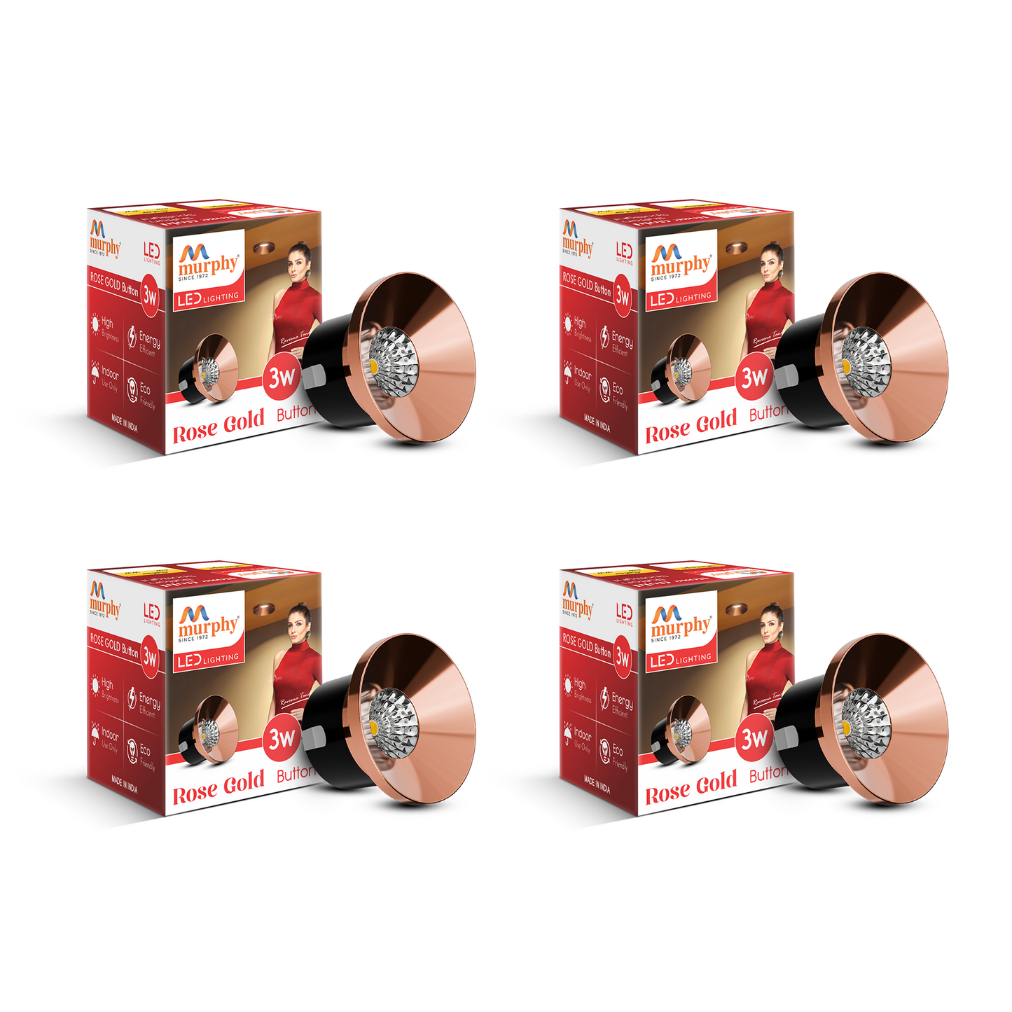 Murphy 3W Rose Gold Button Spot Light