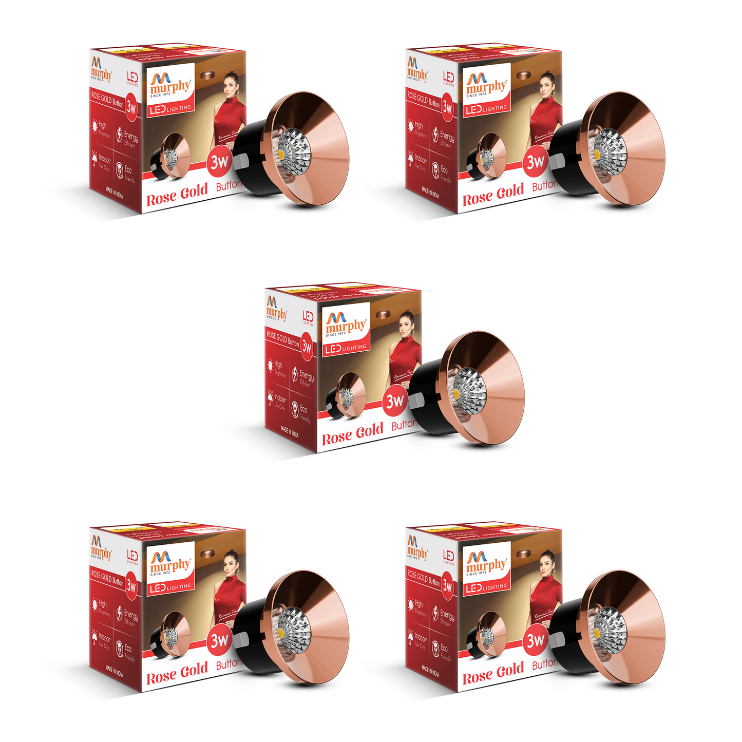 Murphy 3W Rose Gold Button Spot Light