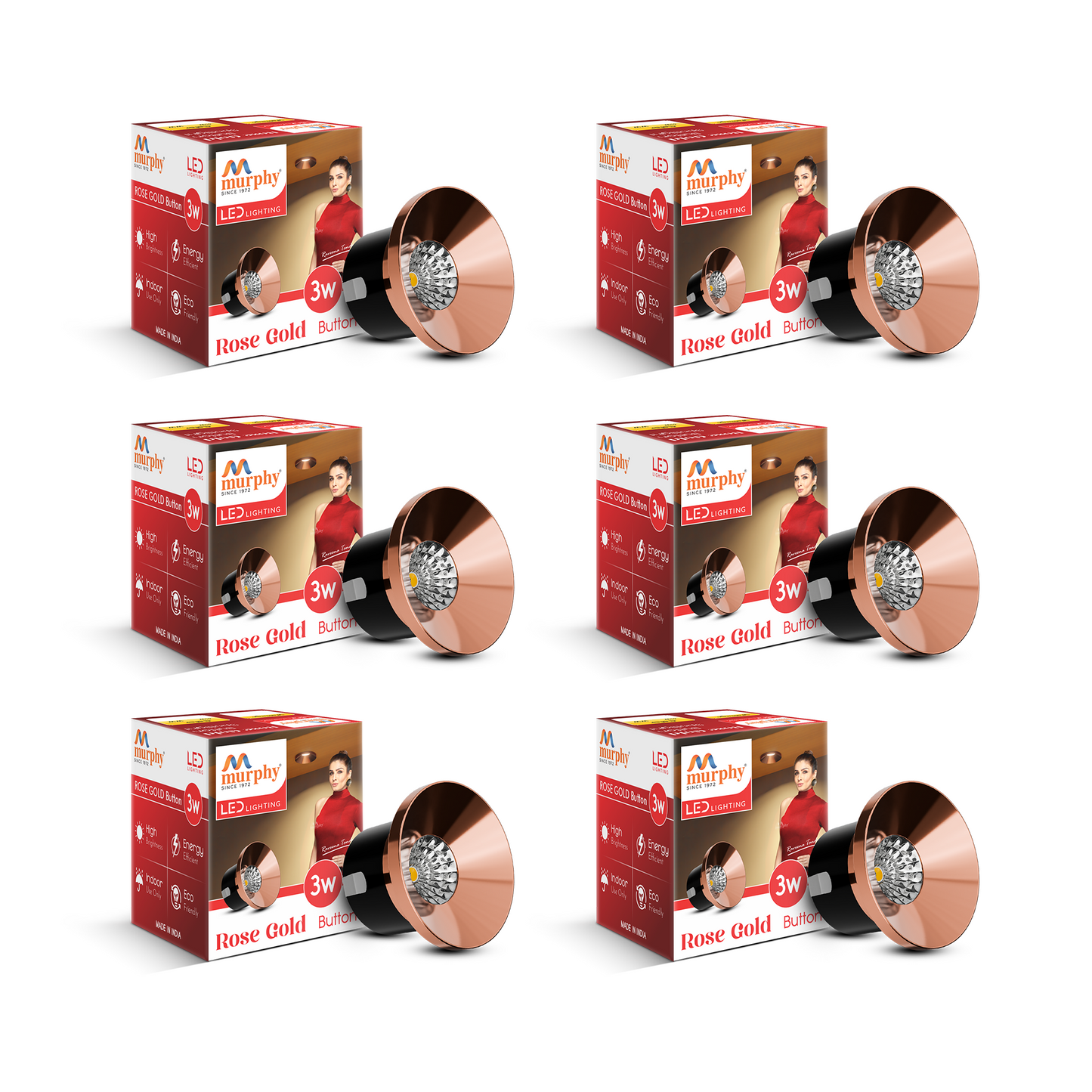 Murphy 3W Rose Gold Button Spot Light