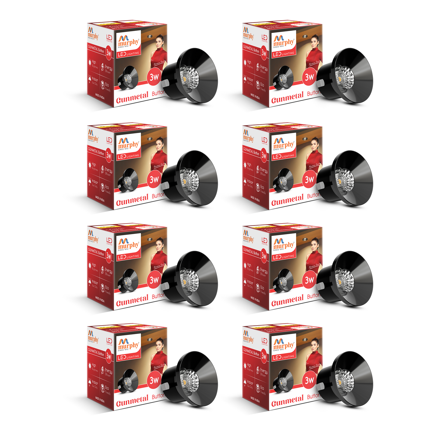 Murphy 3W Gun Metal Button Spot Light