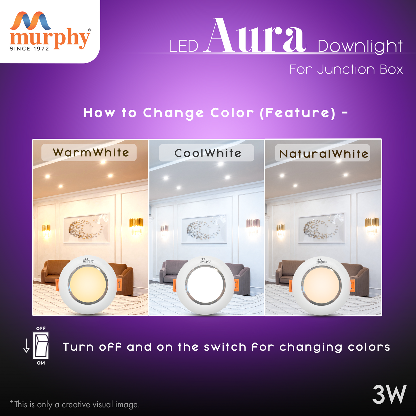 Murphy 3W Aura LED Color Changing Down Light