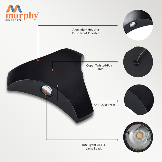 Murphy 6W LED 3Way Wall Light