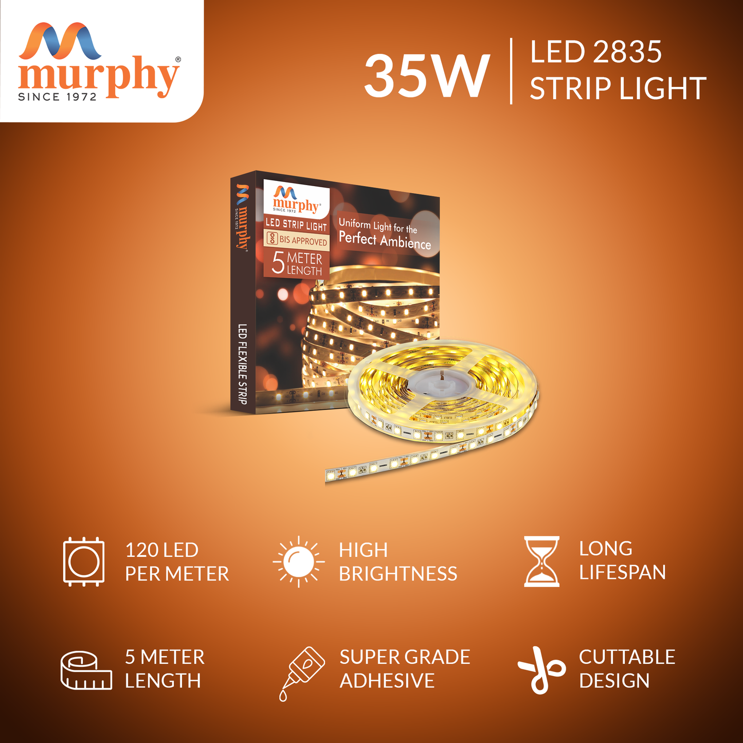 LED STRIP LIGHT 120 LED/Mtr. WITH DRIVER