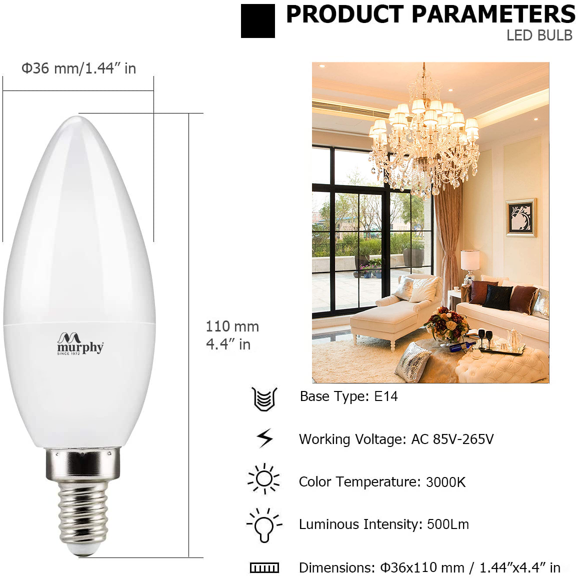 Murphy LED 5W Candle Bulb