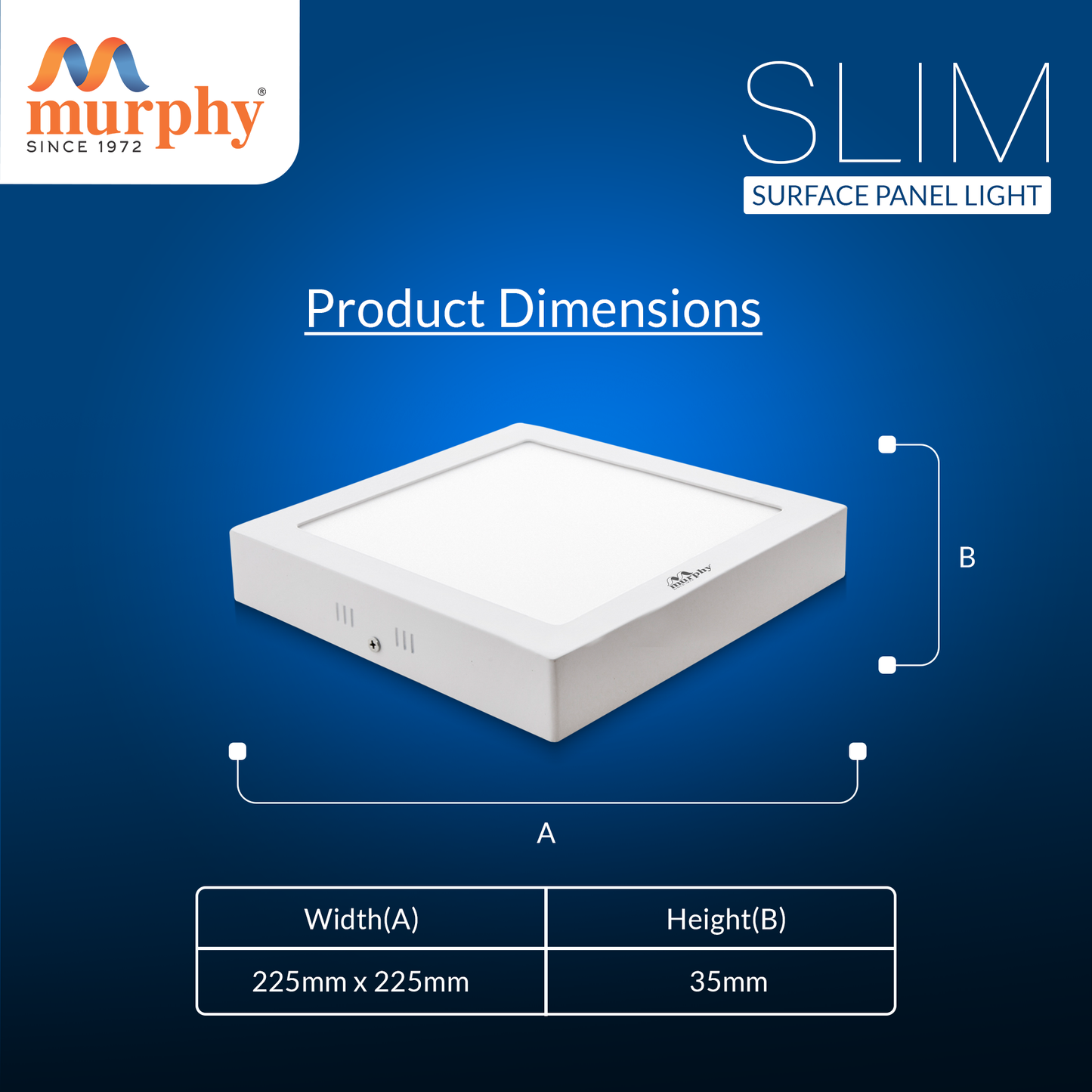 Murphy 22W Slim Square Surface Panel Light