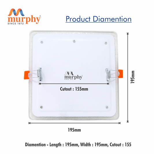 Murphy 12W+4W Bubble LED 2-IN-1 Double Color Square Panel Light