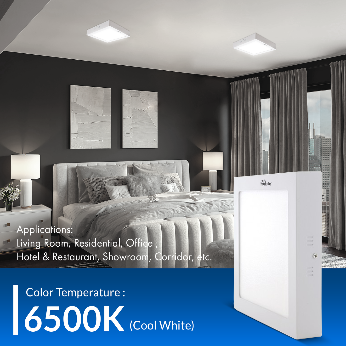 Murphy 15W Slim Square Surface Panel Light