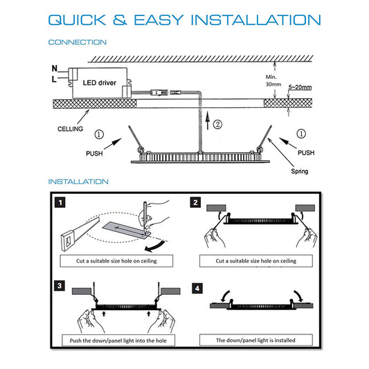 Murphy 12W+4W Bubble LED 2-IN-1 Double Color Square Panel Light