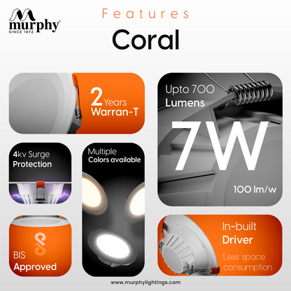 Murphy 7W CORAL LED Concealed Box Down Light