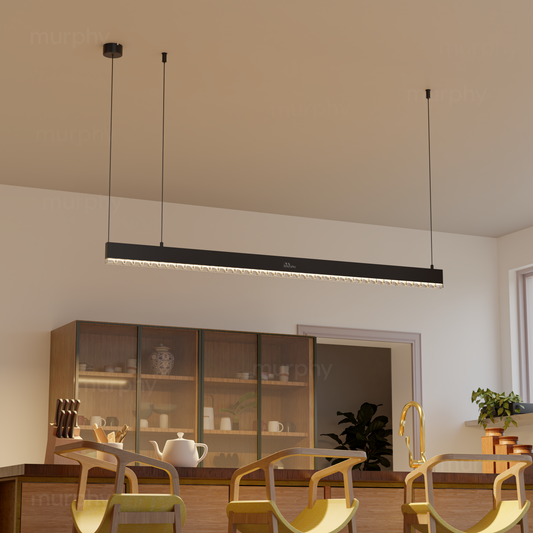 Murphy Black 4ft LED Hanging Profile Pendant Light (Lens Model)
