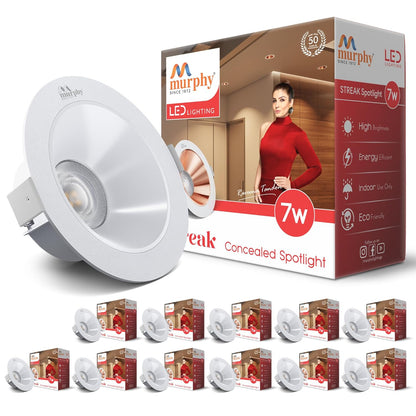 Murphy 7W Streak LED Down Light WH+White Finish Bulb Down Light