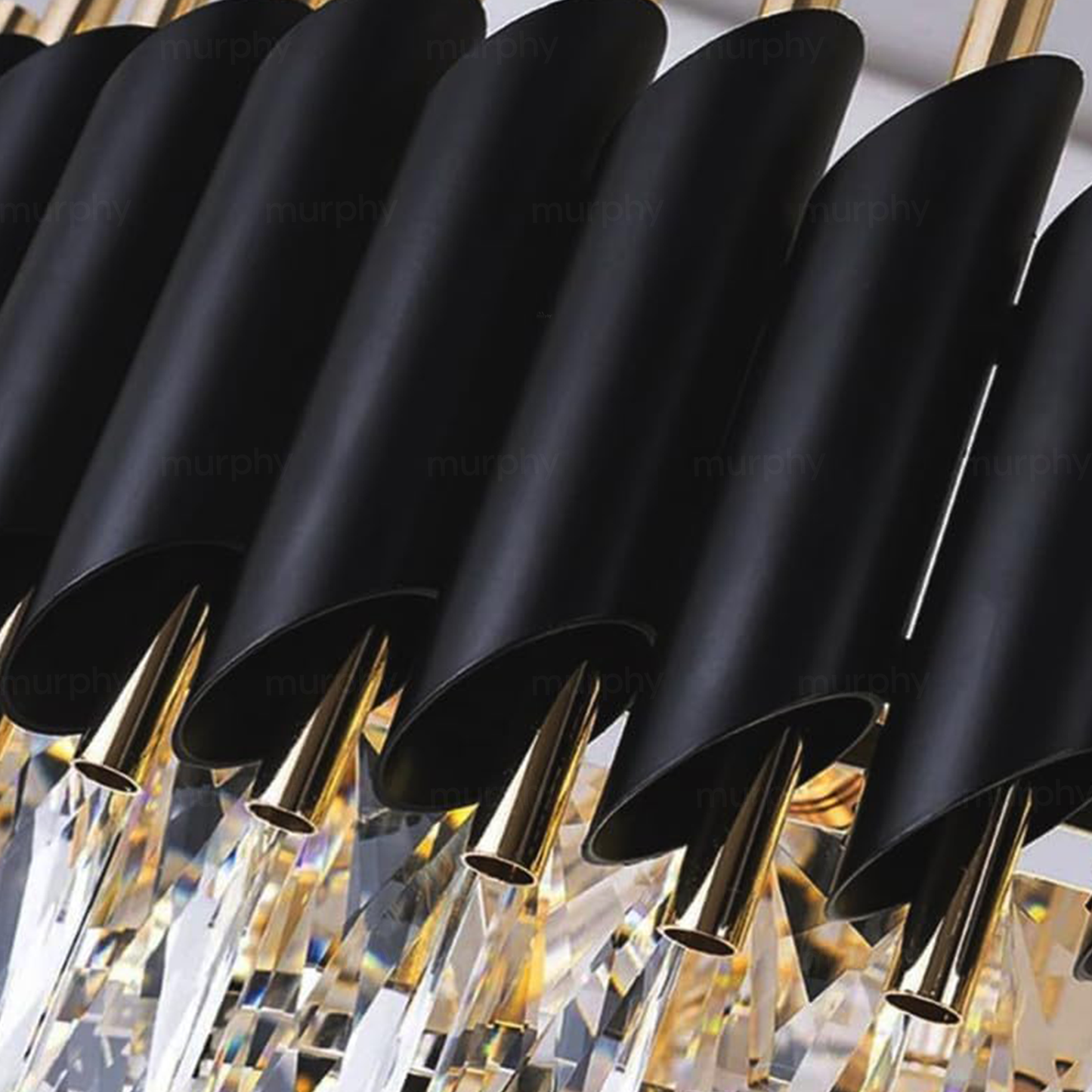 Murphy Black & Gold Crystal Pendant Light | Luxury Chandelier | Crystal Tube Design | Premium Ceiling Light