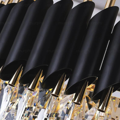 Murphy Black & Gold Crystal Pendant Light | Luxury Chandelier | Crystal Tube Design | Premium Ceiling Light