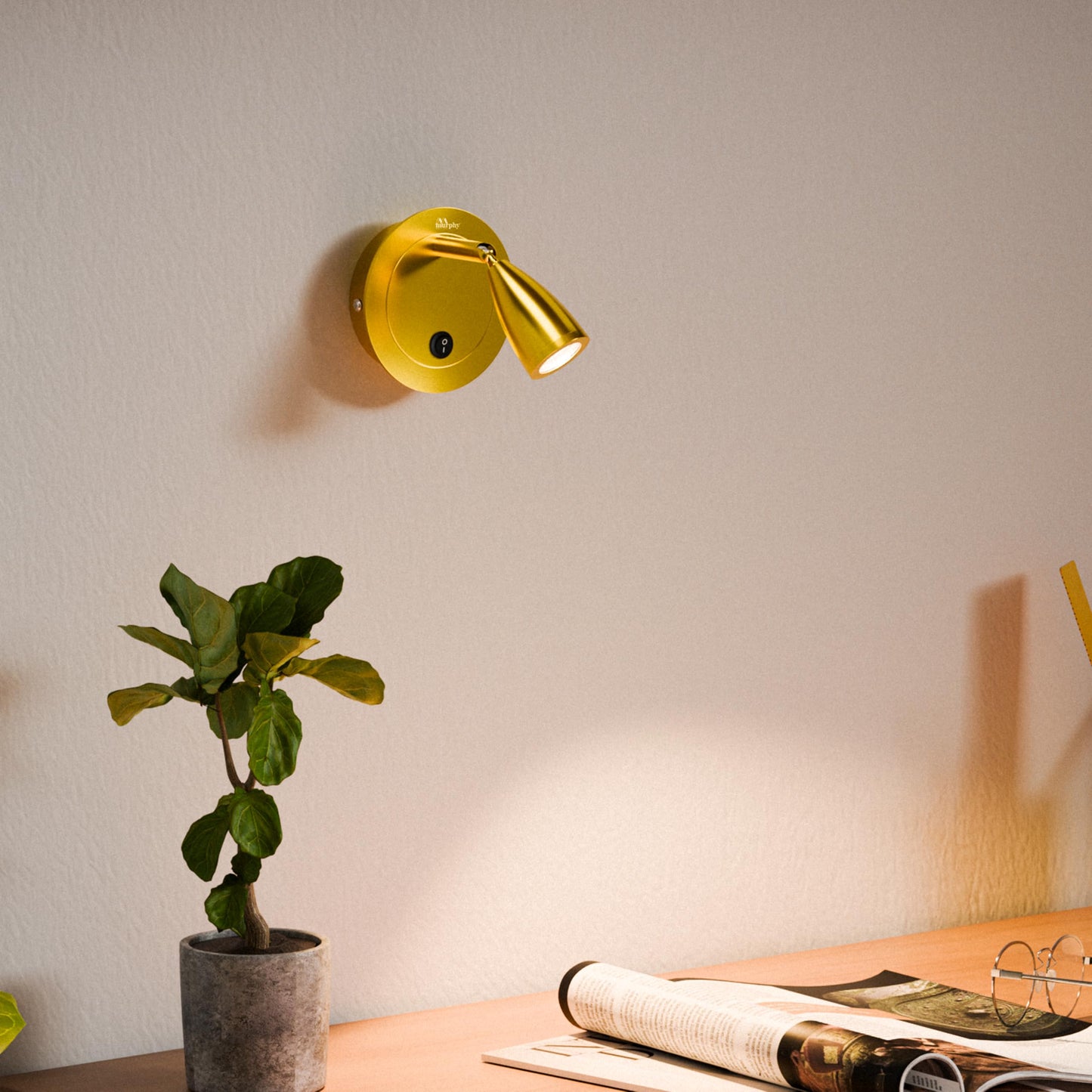 Fusion 3W LED Wall Reading Light | Warm White | Gold Finish