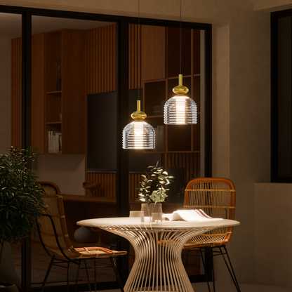 Murphy Ripple Pendant 9W LED Hanging Light | 3C Color Changing Warm/Natural/Cool White | Golden Finish | Ideal for Bedroom & Living Room | BIS Approved | 2 Year Warranty
