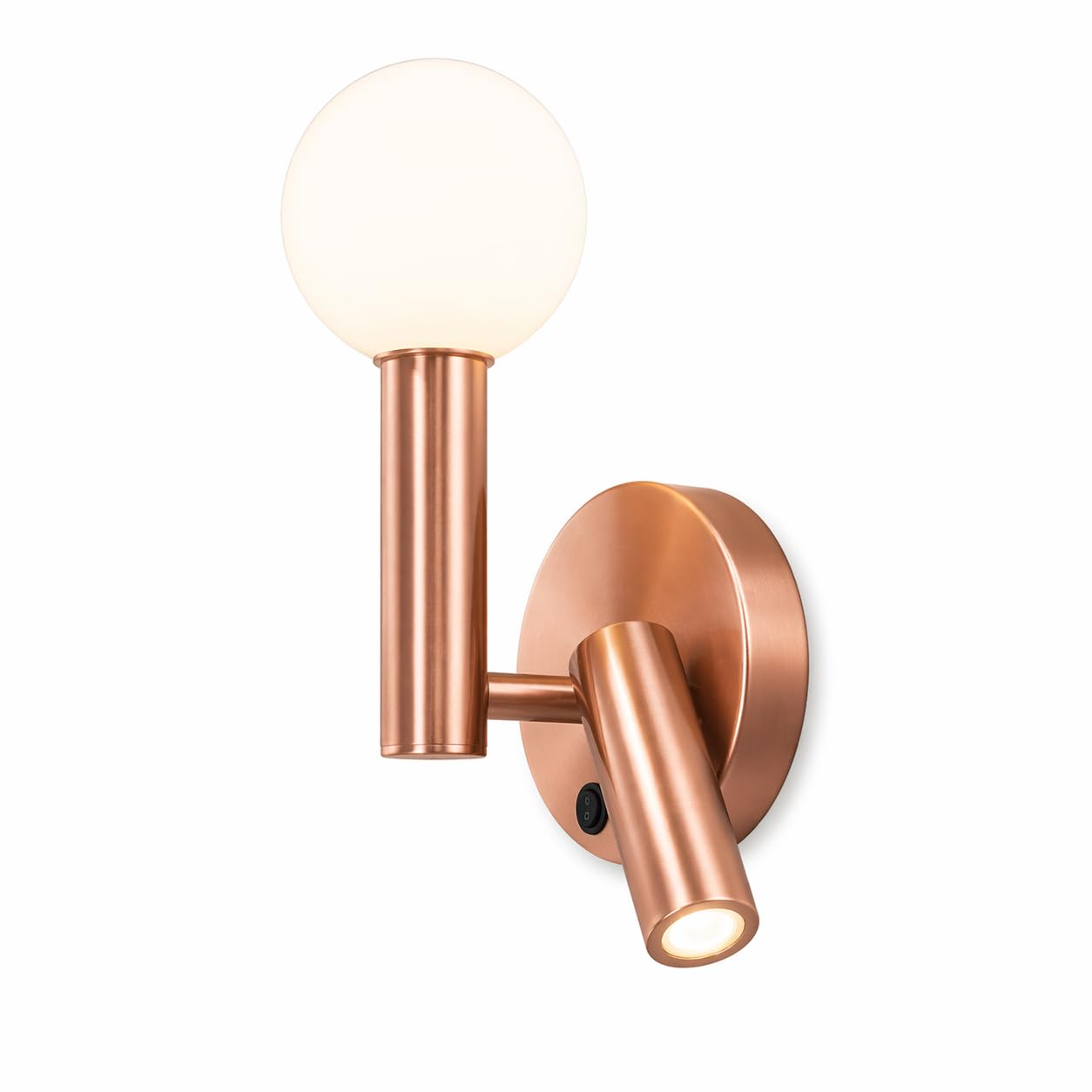 Murphy TWINOVA 6+3W LED Wall Light with Spot Light, 3C Color Changing (Warm/Natural/Cool White), Rose Gold Finish, Metal & Acrylic Wall Lamp, BIS Approved, 2 Year Warranty