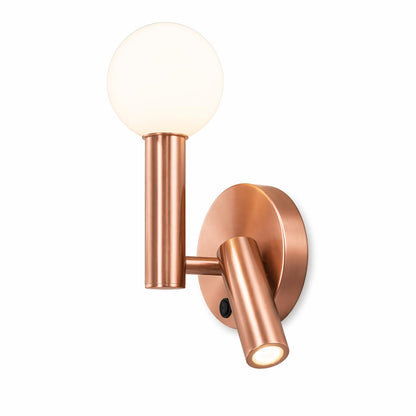 Murphy TWINOVA 6+3W LED Wall Light with Spot Light, 3C Color Changing (Warm/Natural/Cool White), Rose Gold Finish, Metal & Acrylic Wall Lamp, BIS Approved, 2 Year Warranty