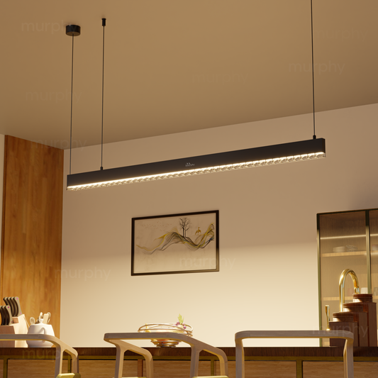 Murphy Black 4ft LED Hanging Profile Pendant Light (Lens Model)