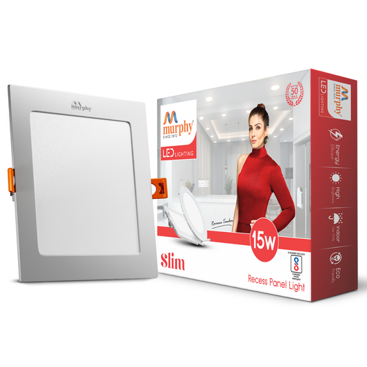 Murphy 15W Slim Square Recess Panel Light