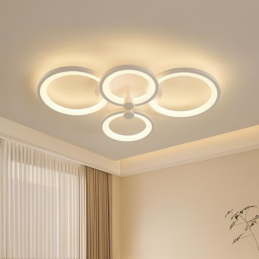 Murphy LED Ceiling Light | 40W 3 Color (Warm/Natural/Cool) | Geometric Flush Mount Acrylic Light for Living Room, Bedroom, Dining Room & Hallway