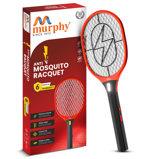 Murphy Anti Mosquito Racket with LED Torch | Rechargeable Electric Mosquito Bat | High Power Insect Killer Racket | 6 Months Warranty | Made in India