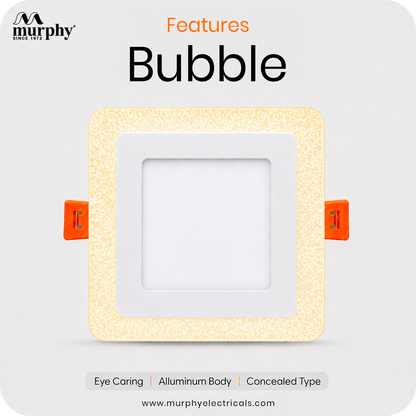 Murphy Bubble 3W+3W Square LED Panel Light | 2-in-1 Glow | Premium Ceiling Light (Clearance Sale)