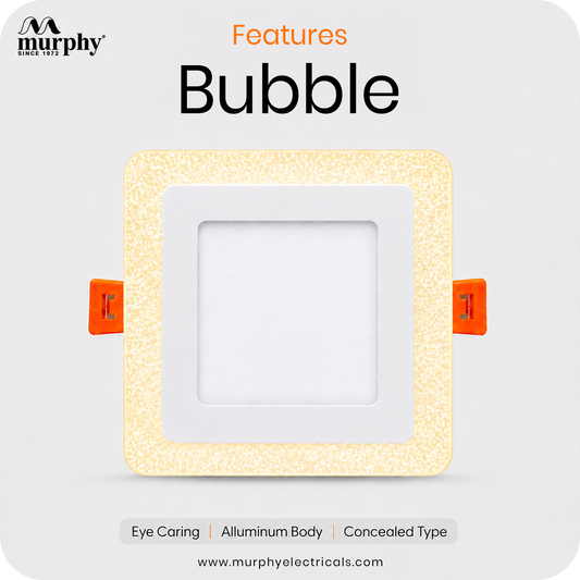 Murphy Bubble 3W+3W Square LED Panel Light | 2-in-1 Glow | Premium Ceiling Light (Clearance Sale)