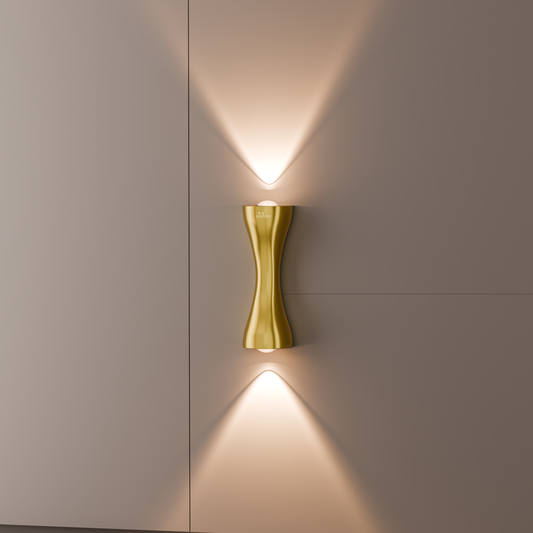 Murphy Golden Axis 6W LED Up Down Wall Light | Warm White | Premium Gold Finish | Aluminium Body | Decorative Indoor Wall Lamp | 2 Year Warranty