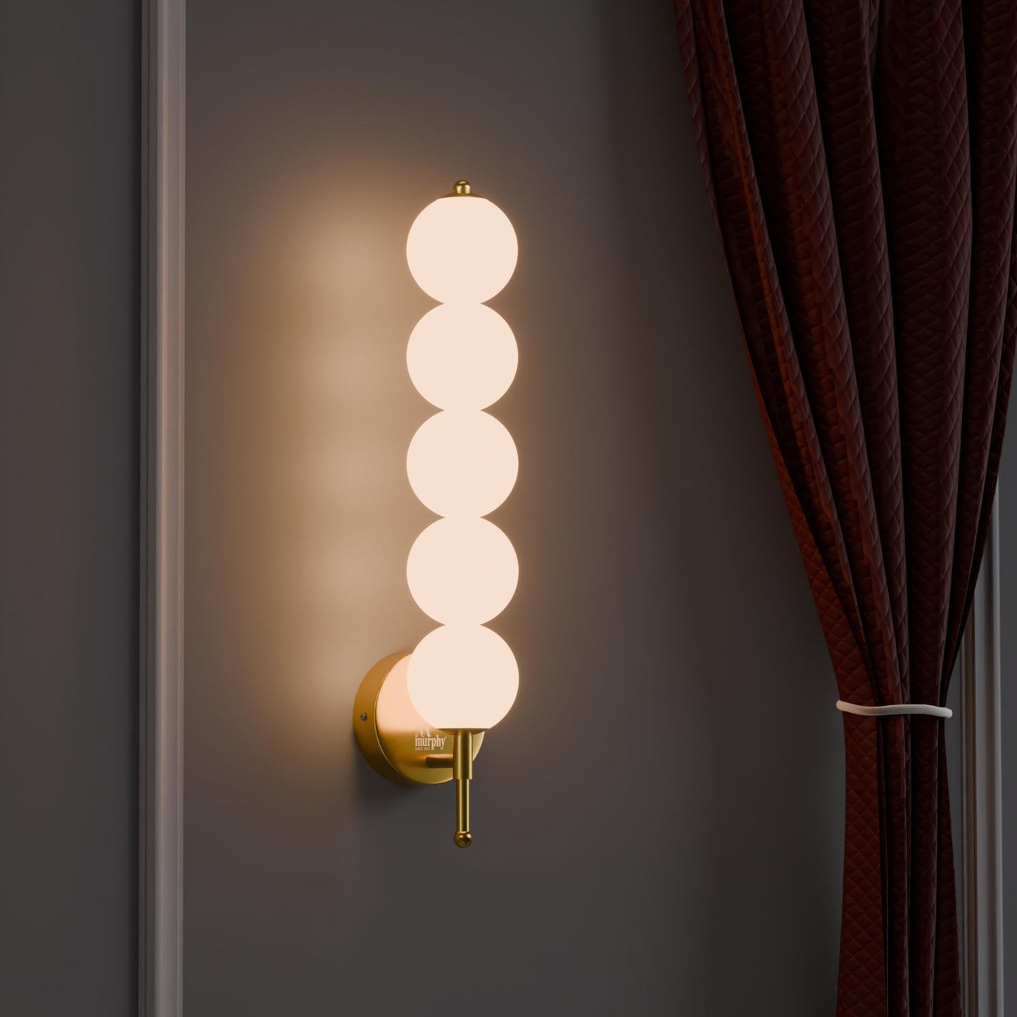Murphy ORBIX 5 Ball LED Wall Lamp 18W, 3C (Warm/Cool/Natural White), Golden White, Metal & Acrylic, Modern Decorative Wall Light for Living Room & Bedroom, BIS Approved, 2 Year Warranty