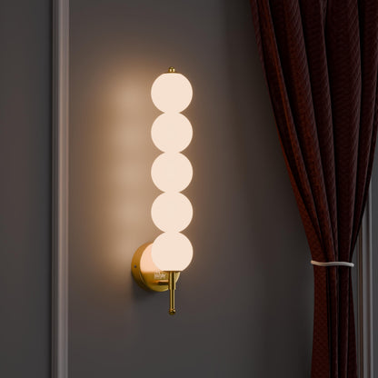 Murphy ORBIX 5 Ball LED Wall Lamp 18W, 3C (Warm/Cool/Natural White), Golden White, Metal & Acrylic, Modern Decorative Wall Light for Living Room & Bedroom, BIS Approved, 2 Year Warranty