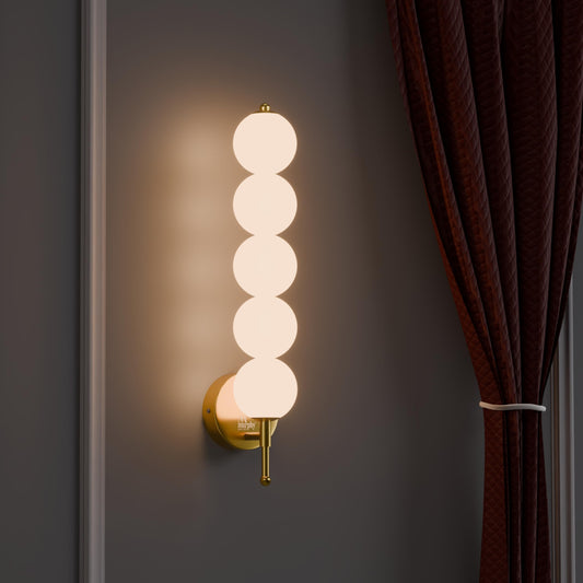 Murphy ORBIX 5 Ball LED Wall Lamp 18W, 3C (Warm/Cool/Natural White), Golden White, Metal & Acrylic, Modern Decorative Wall Light for Living Room & Bedroom, BIS Approved, 2 Year Warranty