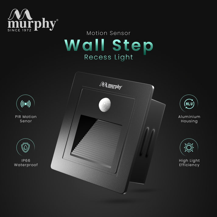 Murphy 3W LED Foot Wall Light with Sensor | Recessed LED – Murphy Lightings