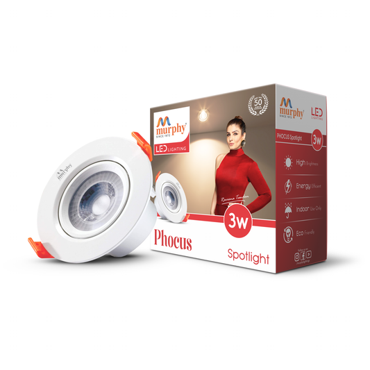 Murphy 3W PHOCUS LED Spot Round Ceiling Downlight for Concealed & Junction Box Fitting