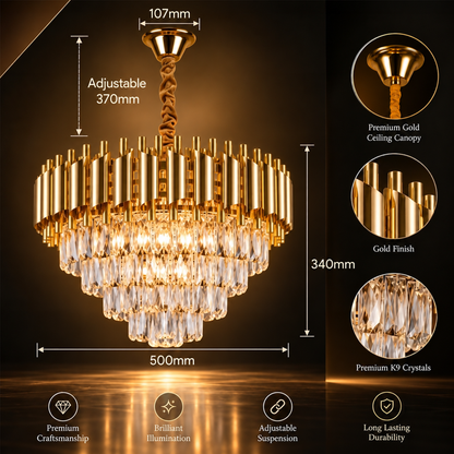 Murphy Golden Mamba Crystal Pendant Light | Luxury Chandelier