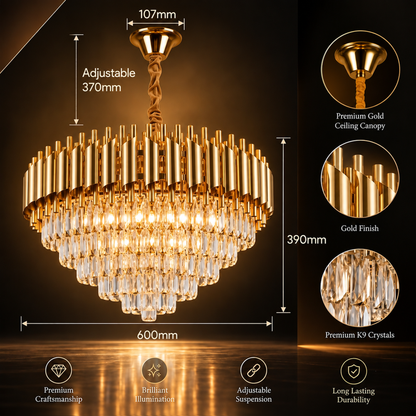 Murphy Golden Mamba Crystal Pendant Light | Luxury Chandelier