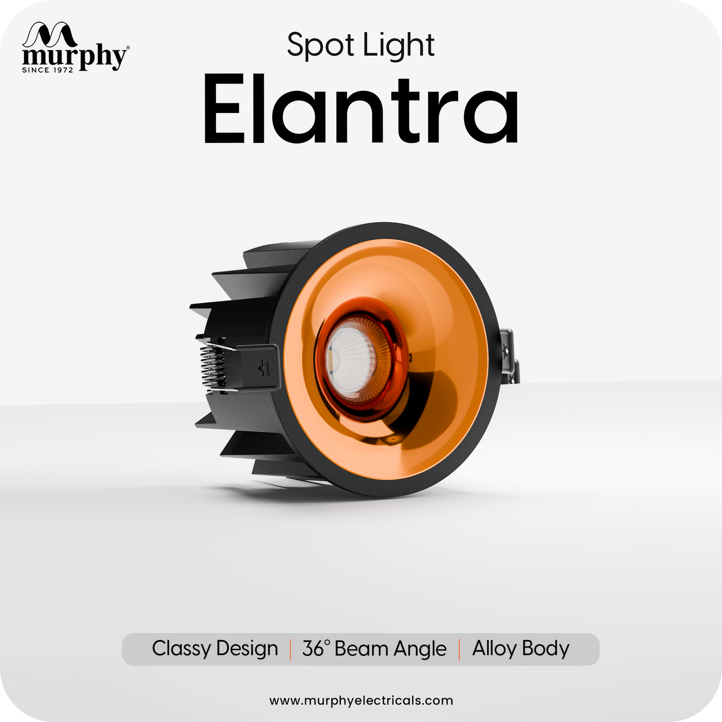 Elantra 7W COB LED Downlight | Rose Gold Reflector | Warm White Recessed Spot Light | Aluminium Housing | Heat Dissipation | 700 Lumens | BIS Approved | 2 Year Warranty