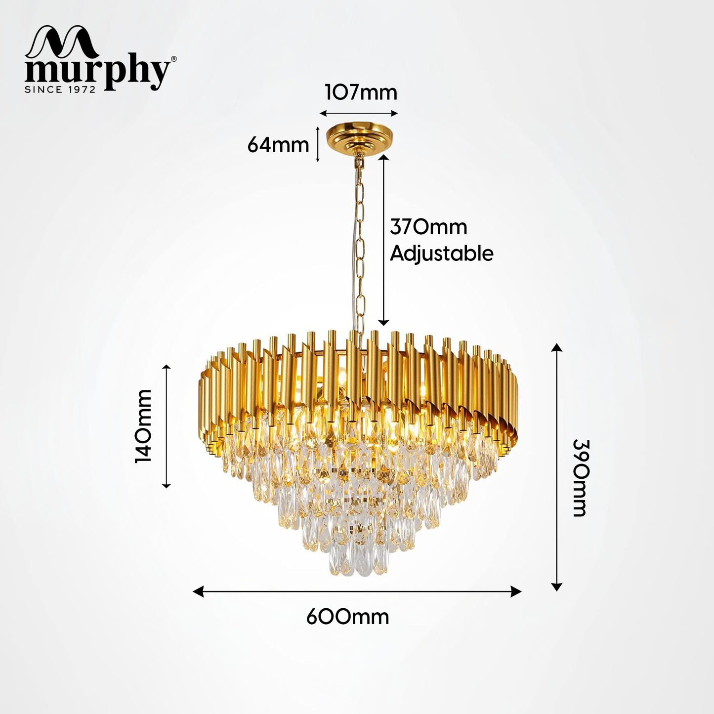 Murphy Golden Mamba Crystal Pendant Light | Luxury Chandelier | Crystal Tube Design | Premium Ceiling Light