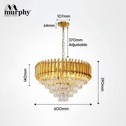 Murphy Golden Mamba Crystal Pendant Light | Luxury Chandelier | Crystal Tube Design | Premium Ceiling Light