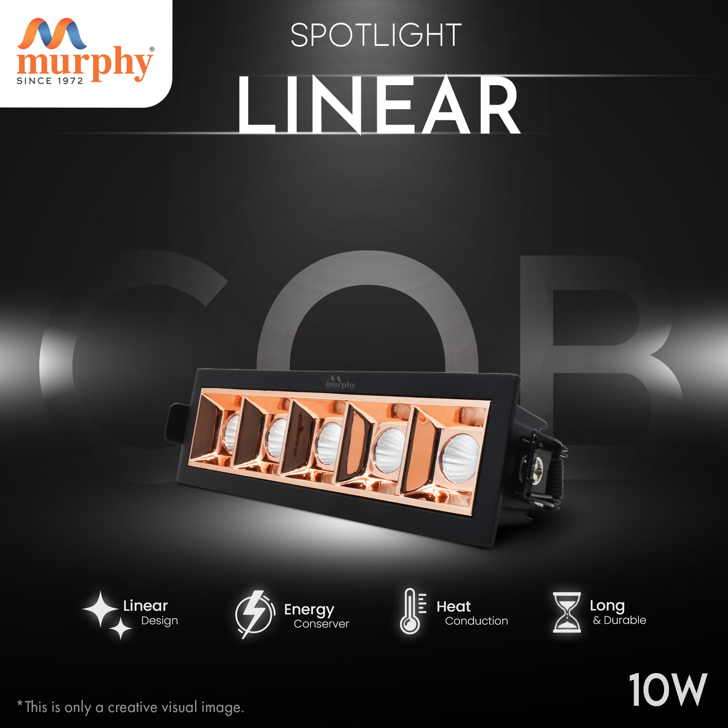 Murphy 10W Black Gold Finish Laser COB Spot Light