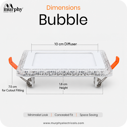Murphy Bubble 3W+3W Square LED Panel Light | 2-in-1 Glow | Premium Ceiling Light (Clearance Sale)