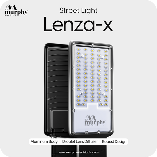 Murphy Lenza-X 50W LED Street Light | Aluminium Body | IP66 Waterproof | 5000 Lumens | 6500K Cool White | BIS Certified | Energy Efficient Outdoor Light | 2-Year Warranty