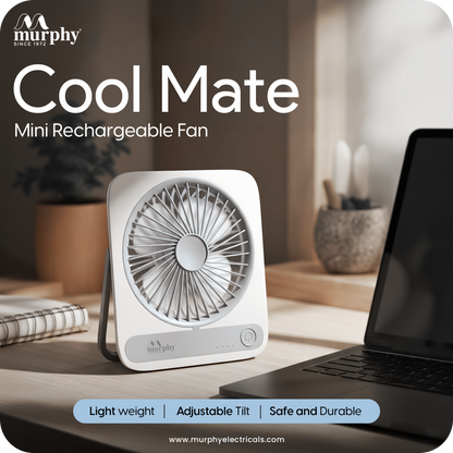 Murphy CoolMate Rechargeable Mini Fan | Portable Desk Fan
